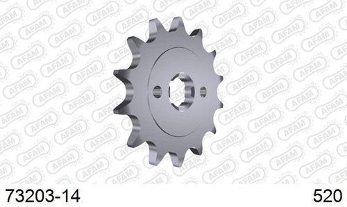 AFAM Front Sprocket, 520 (OE Pitch), Steel - 14T (orig size) (73203-14)