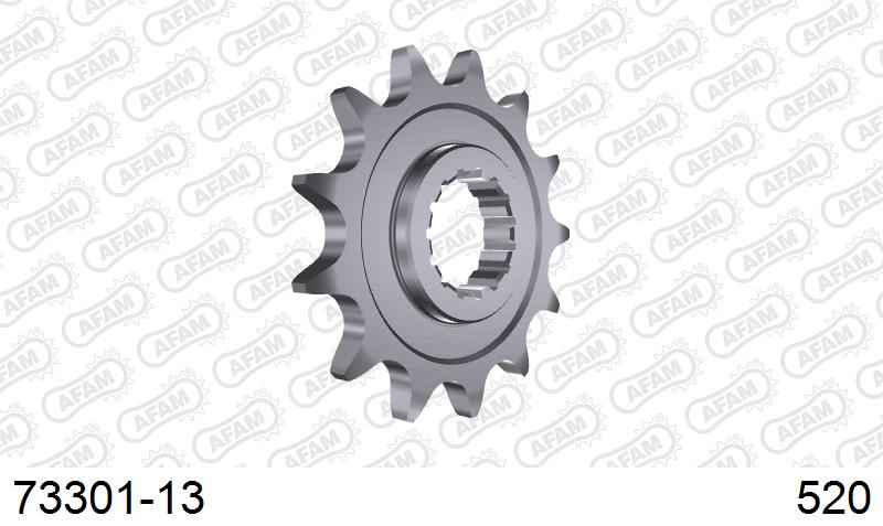 AFAM Front Sprocket, 520 (OE Pitch), Steel - 13T (orig size) (73301-13)