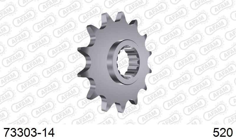 AFAM Front Sprocket, 520 (OE Pitch), Steel - 14T, 112 links reqd (73303-14)