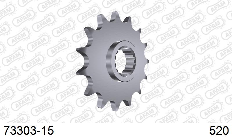 AFAM Front Sprocket, 520 (OE Pitch), Steel - 15T (orig size) (73303-15)