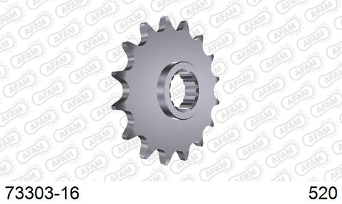 AFAM Front Sprocket, 520 (OE Pitch), Steel - 16T (orig size) (73303-16)