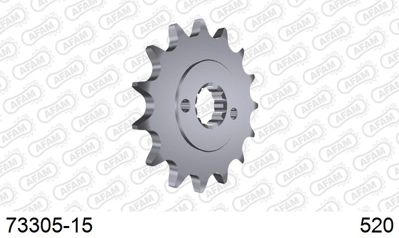 AFAM Front Sprocket, 520 (OE Pitch), Steel - 15T (orig size) (73305-15)