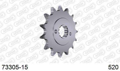 AFAM Front Sprocket, 520 (OE Pitch), Steel - 15T (orig size) (73305-15)