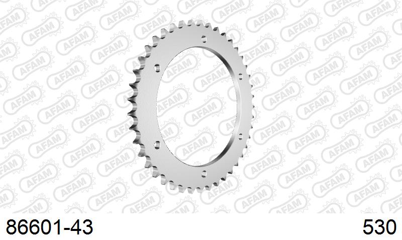 AFAM Rear Sprocket, 530 (OE Pitch), Steel - 43T (orig size) (86601-43)