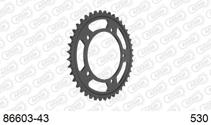 AFAM Rear Sprocket, 530 (OE Pitch), Steel - 43T (orig size) (86603-43)