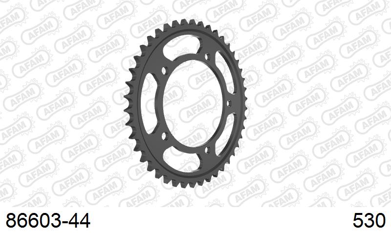 AFAM Rear Sprocket, 530 (OE Pitch), Steel - 44T, 114 links reqd (86603-44)