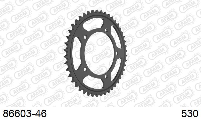 AFAM Rear Sprocket, 530 (OE Pitch), Steel - 46T, 114 links reqd (86603-46)