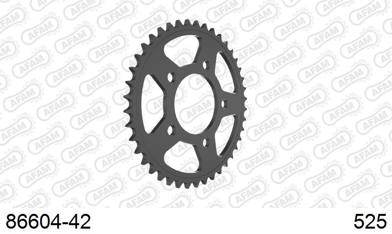 AFAM Rear Sprocket, 525 (OE Pitch), Steel - 42T (orig size) (86604-42)