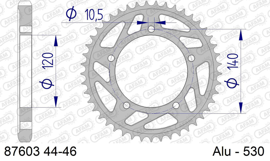 AFAM Rear Sprocket, 530 (OE Pitch), Alu - 42T (orig size) – Suzuki GSX-R1000 2001–2008