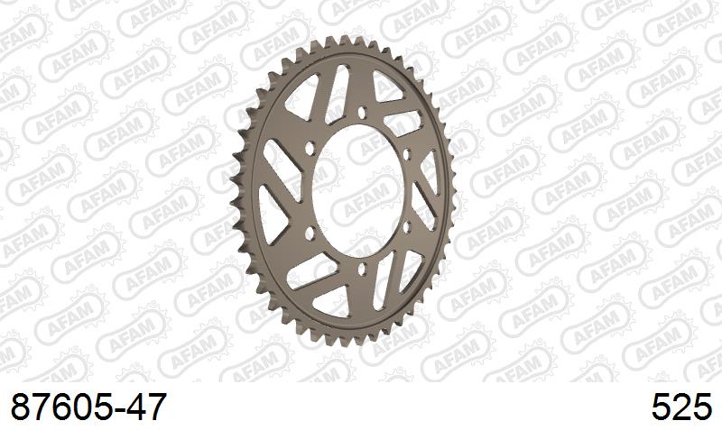 AFAM Rear Sprocket, 525 (OE Pitch), Alu - 47T (orig size)