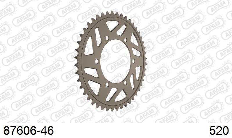AFAM Rear Sprocket, 520 conversion, Alu - 46T, 116 links reqd