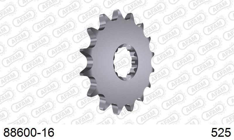 AFAM Front Sprocket, 525 (OE Pitch), Steel - 16T, 104 links reqd