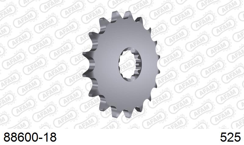 AFAM Front Sprocket, 525 (OE Pitch), Steel - 18T (orig size) (88600-18)