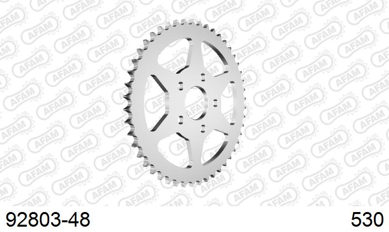 AFAM Rear Sprocket, 530 (OE Pitch), Steel - 48T (orig size) – Harley-Davidson XLH883 Sportster 1986–1992