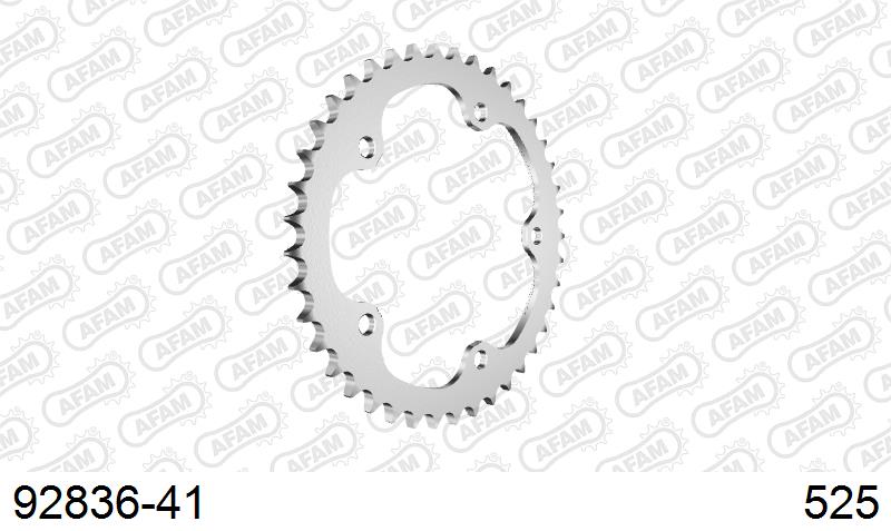 AFAM Rear Sprocket, 525 (OE Pitch), Steel - 41T (orig size) (92836-41)