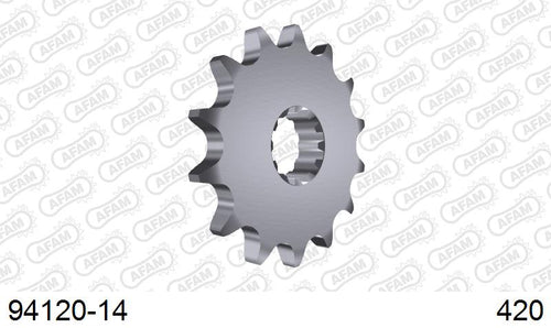 AFAM Front Sprocket, 420 (OE Pitch), Steel - 14T (orig size) (94120-14)