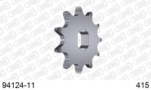 AFAM Front Sprocket, 415 (OE Pitch), Steel - 11T, 94 links reqd