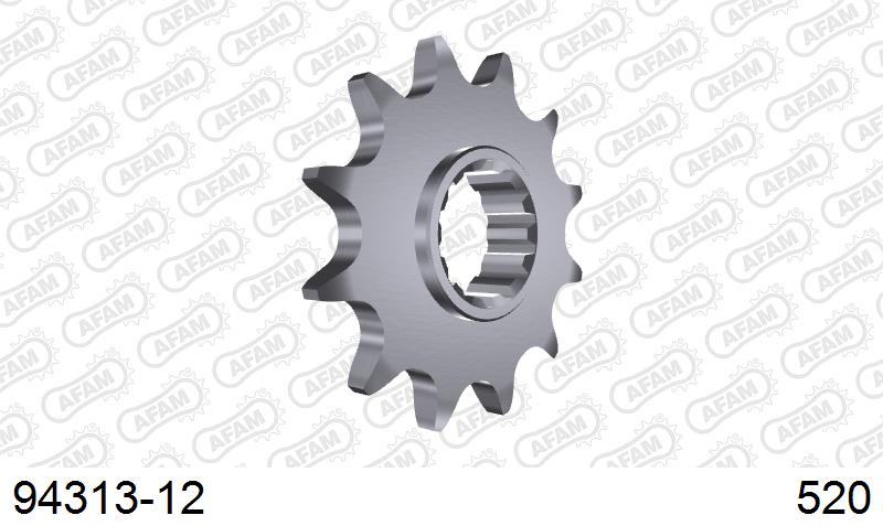 AFAM Front Sprocket, 520 (OE Pitch), Steel - 12T (orig size) (94313-12)