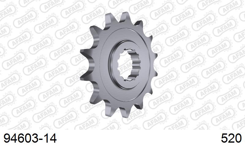 AFAM Front Sprocket, 520 (OE Pitch), Steel - 14T (orig size) – MV Agusta 750 Brutale all models 2001–2002 / MV Agusta F-4 750 [F4] 1999–2002