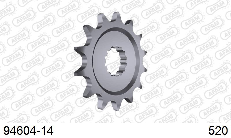 AFAM Front Sprocket, 520 (OE Pitch), Steel - 14T, 108 links reqd, fits Oro,S