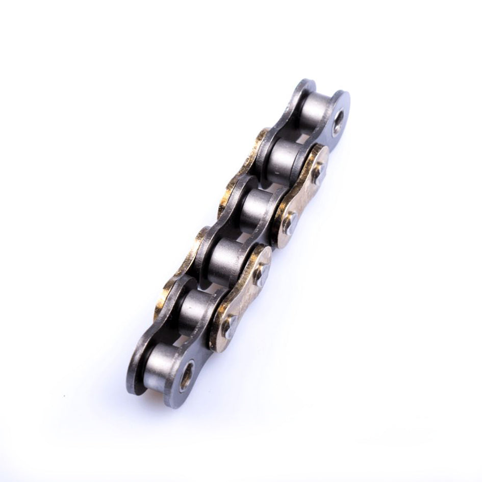 AFAM MX reinforced Chain & Self CleaningAlu Sprocket Kit, 520 (OE Pitch) - Gold 112 link MX reinforced chain, 12T steel/49T Alu sprockets – Honda CR125 1997