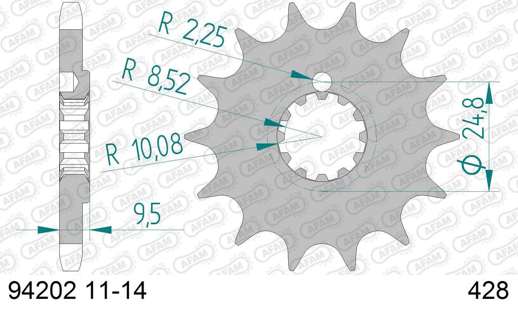 AFAM MX Racing Chain & Self CleaningAlu Sprocket Kit, 428 (OE Pitch) – Husqvarna TC85 2017 / KTM 85 SX 2004–2017