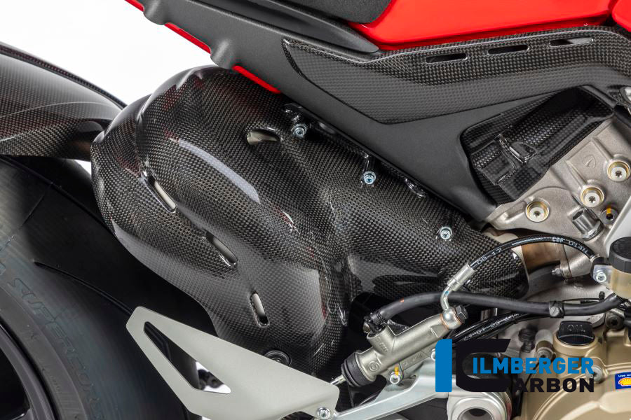Ilmberger Carbon Exhaust Protector - Gloss Finish - (V4 / S Models) (For Euro 4 Models Only)