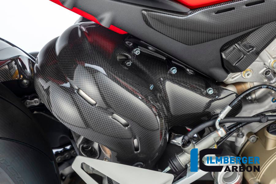 Ilmberger Carbon Exhaust Protector - Gloss Finish - (V4 / S Models) (For Euro 4 Models Only)