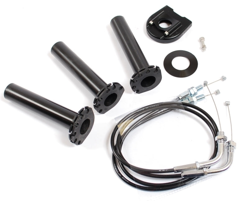 Active Fast Action Throttle Kit - Satin Black Alloy Housing - 3 Alternative Diameter Pulley Tubes 40,42,44mm (AKQT-49-B)