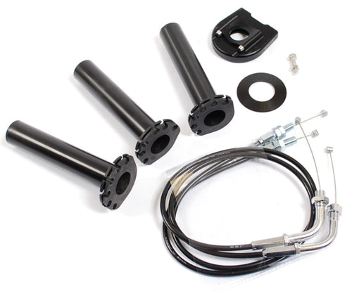Active Fast Action Throttle Kit - Satin Black Alloy Housing - 3 Alternative Diameter Pulley Tubes 40,42,44mm (AKQT-49-B)