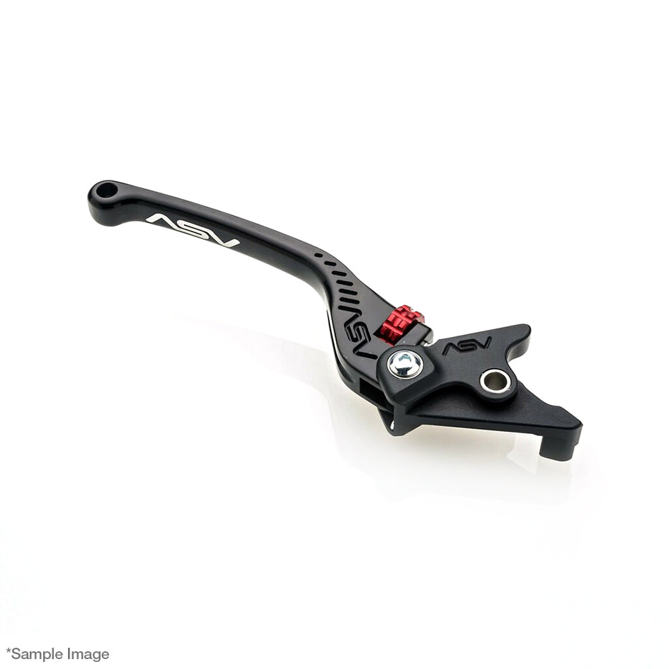 ASV F3 Brake Lever, Regular Length, Gloss Black, 5 colours - Caution: Brake hits fairing on left turns. – Aprilia RS660 / Factory 2020–2026 / Aprilia RSV 1000 / R / Factory 2004–2009 / …