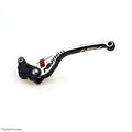 ASV C5 Clutch Lever, Regular Length, Satin Textured Black - Silver Dual Colour, 3 colours – Honda CB1000R 2008–2017 / Honda CBR1000RR Fireblade 2004–2005 / …
