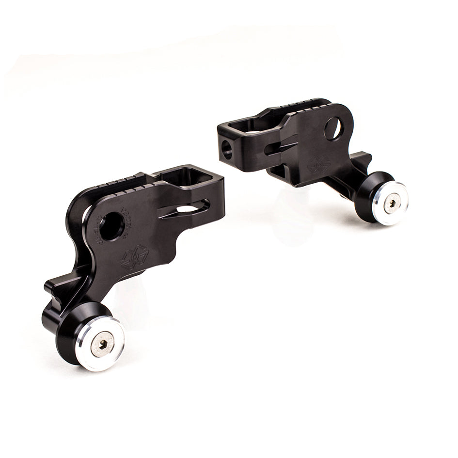 Gilles AXB Chain Adjusters - Black - (Includes Paddock Stand Adaptors) – Honda Monkey 125 (4-Speed) 2018–2021 / Honda Monkey 125 (5-Speed) 2021–2026