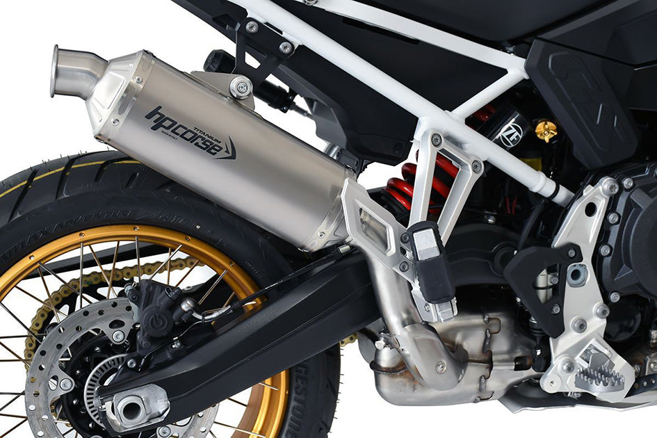 HP Corse SP-1 Evo Short Titanium Slip-On Kit (Road Legal) – BMW F900GS 2024–2026 / BMW F900GS Adventure 2024–2026