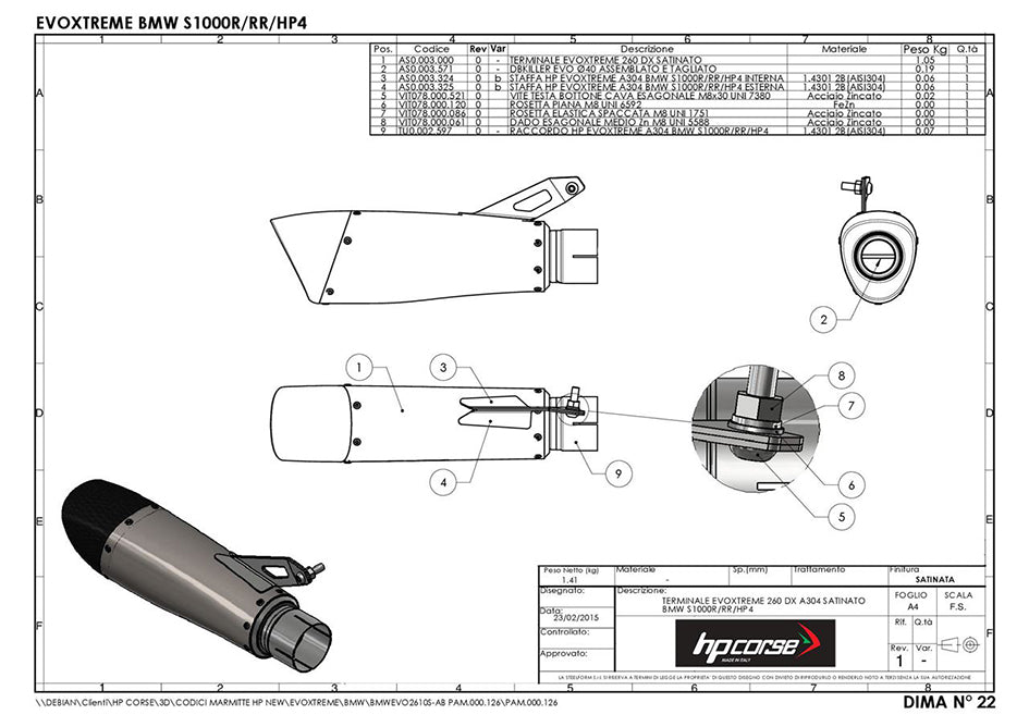HP Corse Evoxtreme 260 Titanium Slip-On Kit (Road Legal) – BMW S1000RR 2010–2014
