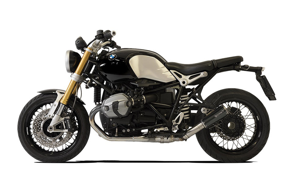 HP Corse GP-07 Black Coated Stainless Steel Slip-On Kit (Road Legal) – BMW RNineT (1200cc) 2014–2016