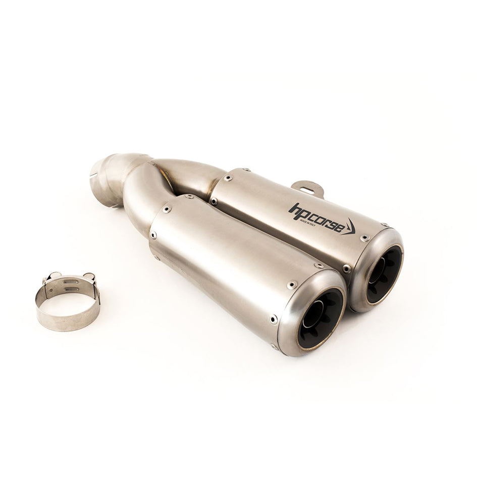 HP Corse GP-07 Dual Satin Stainless Steel Slip-On Kit (Road Legal) – BMW RNineT (1200cc) 2014–2016