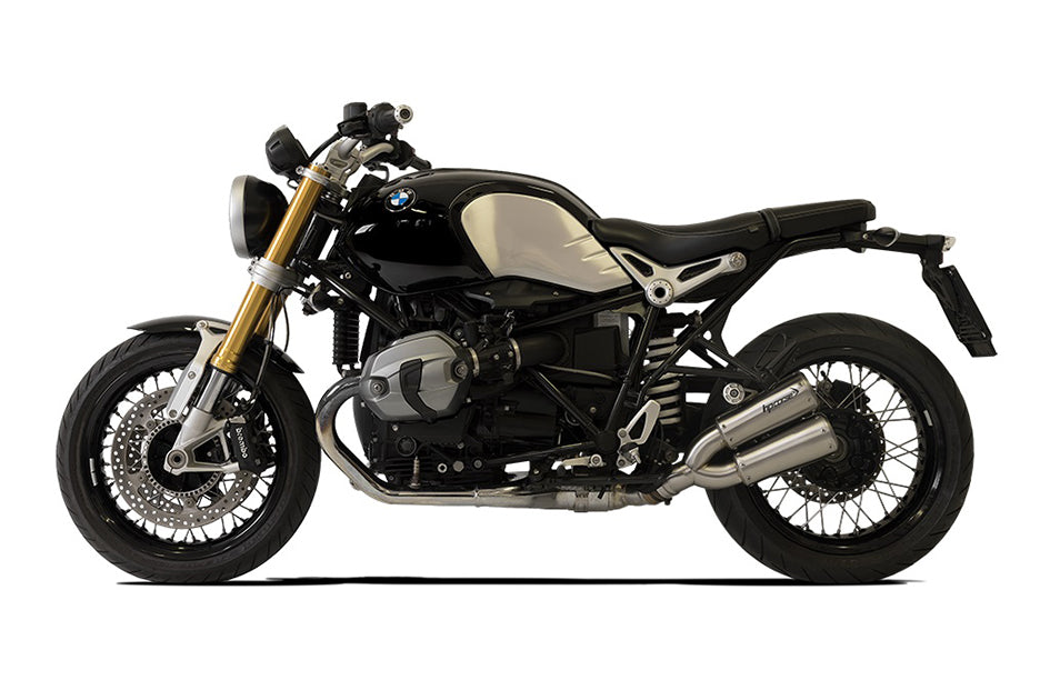 HP Corse GP-07 Dual Satin Stainless Steel Slip-On Kit (Road Legal) – BMW RNineT (1200cc) 2014–2016