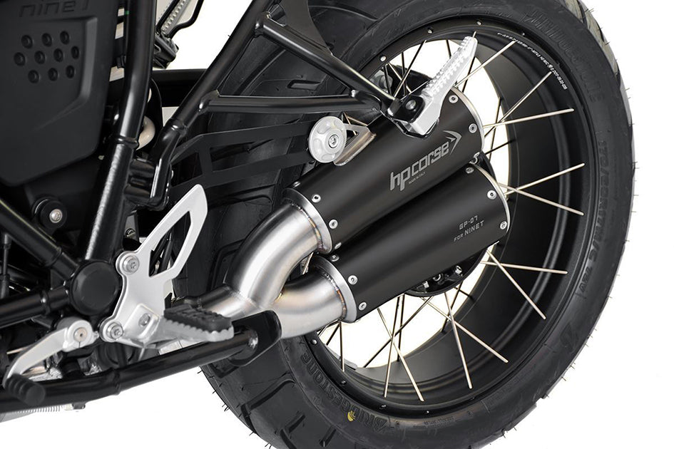 HP Corse GP-07 Dual Black Coated Stainless Steel Slip-On Kit (Road Legal) – BMW RNineT (1200cc) 2021–2023