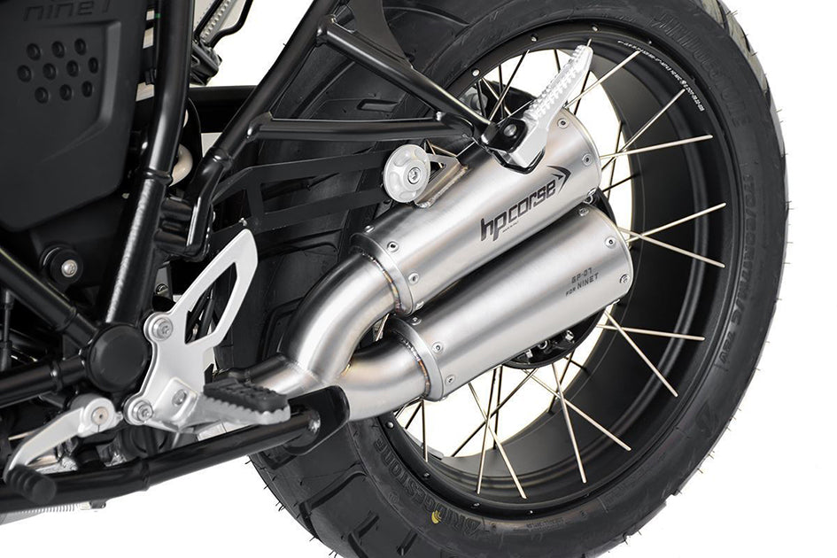 HP Corse GP-07 Dual Satin Stainless Steel Slip-On Kit (Road Legal) – BMW RNineT (1200cc) 2021–2023