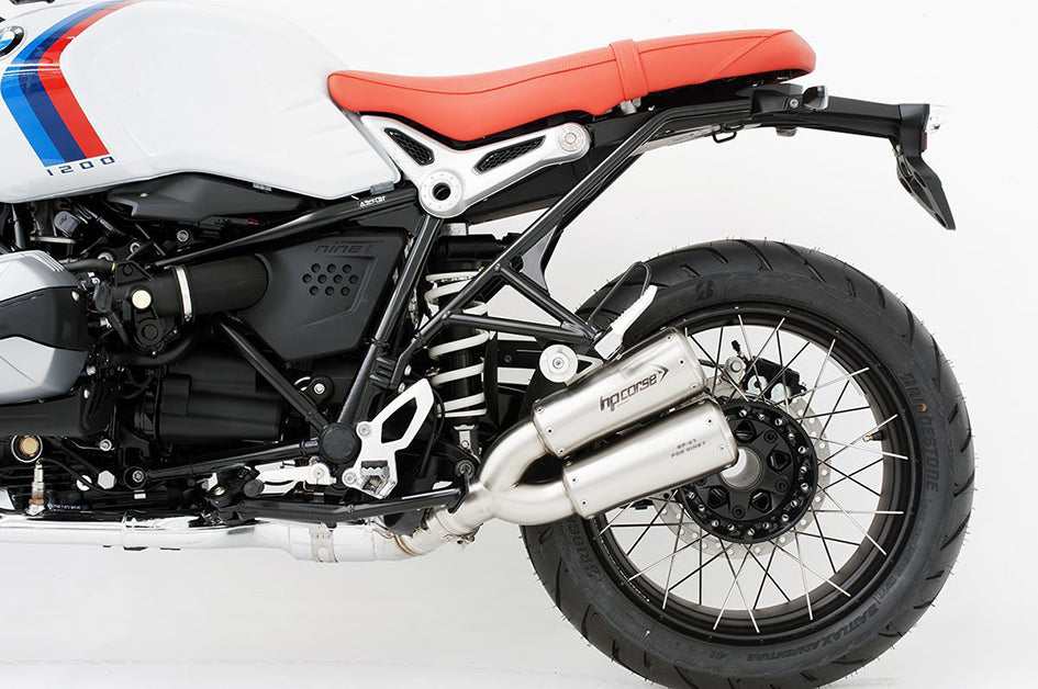 HP Corse GP-07 Dual Satin Stainless Steel Slip-On Kit (Road Legal) – BMW RNineT (1200cc) 2021–2023