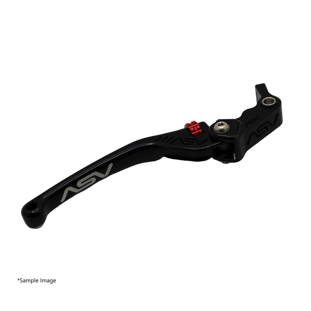 ASV F3 Brake Lever, Regular Length, Gloss Black, 5 colours - Caution: Brake hits fairing on left turns. – Aprilia RS660 / Factory 2020–2026 / Aprilia RSV 1000 / R / Factory 2004–2009 / …