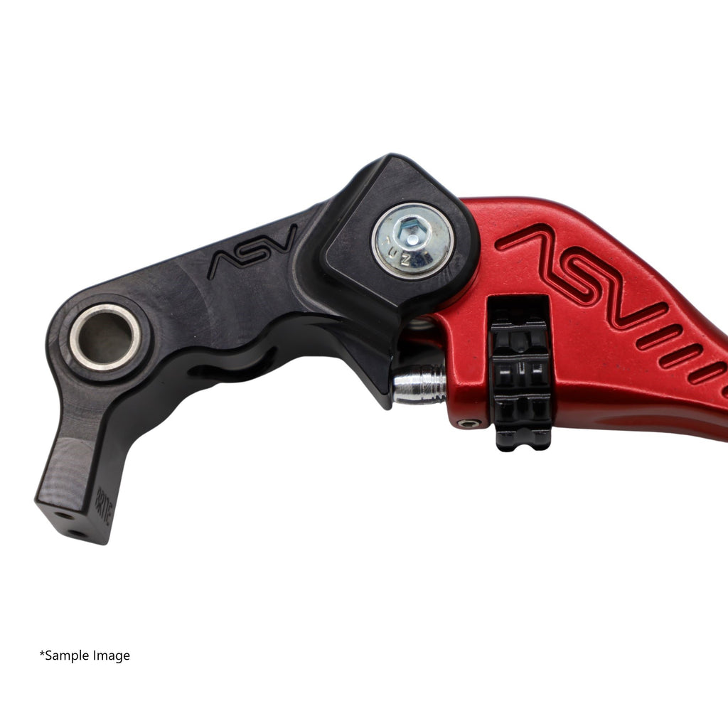 ASV F3 Brake Lever, Regular Length, Gloss Red, 5 colours - Caution: Brake hits fairing on left turns. – Aprilia RS660 / Factory 2020–2026 / Aprilia RSV 1000 / R / Factory 2004–2009 / …