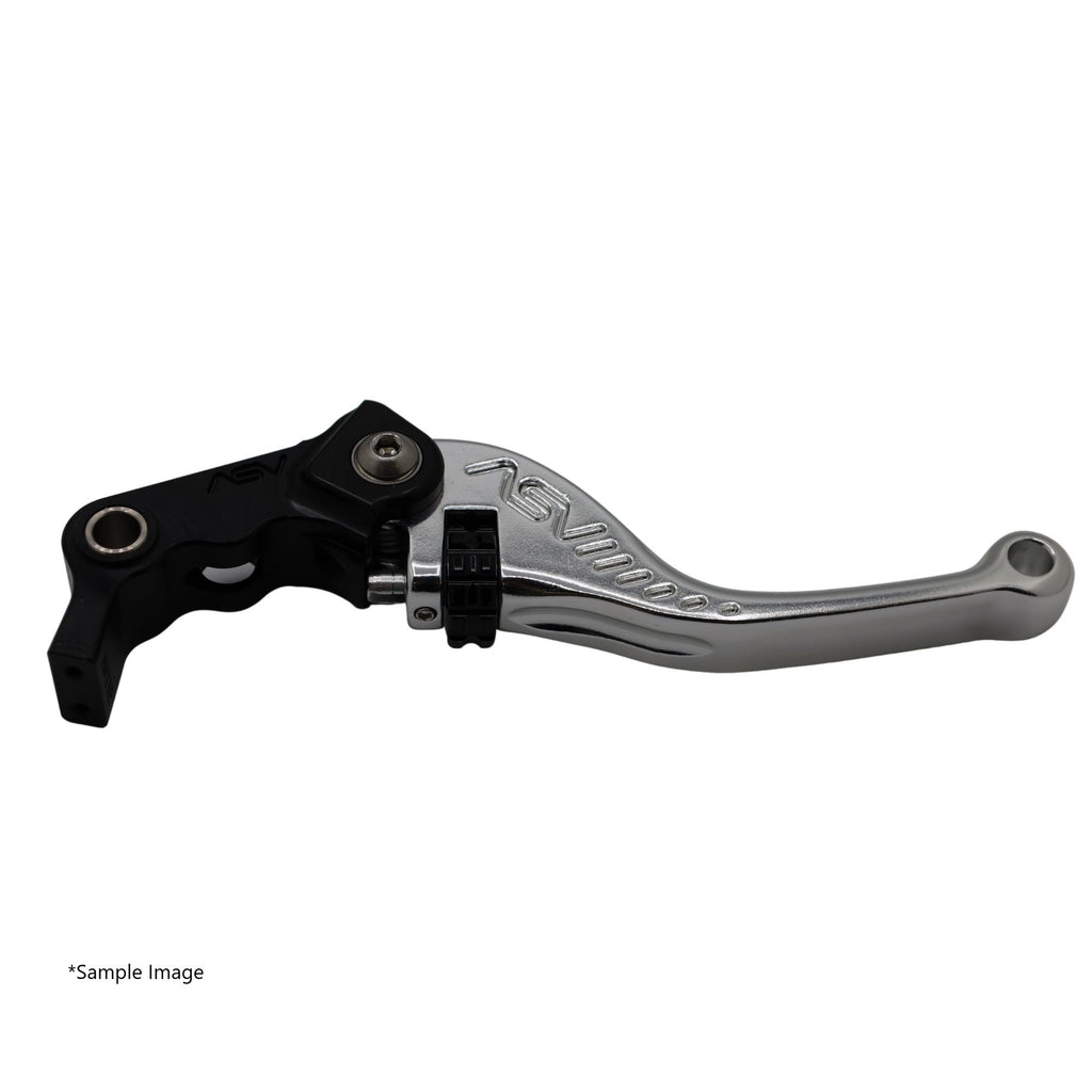 ASV F3 Brake Lever, Short, Gloss Silver, 5 colours - Caution: Brake hits fairing on left turns. – Aprilia RS660 / Factory 2020–2026 / Aprilia RSV 1000 / R / Factory 2004–2009 / …