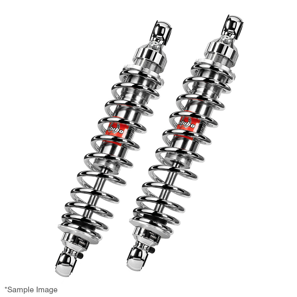 Bitubo Twin Shocks, 2-way Adjustable - Length 346mm, Chrome spring – Kawasaki Z1000 1977–1978 / Kawasaki Z1000 1981–1983 / …