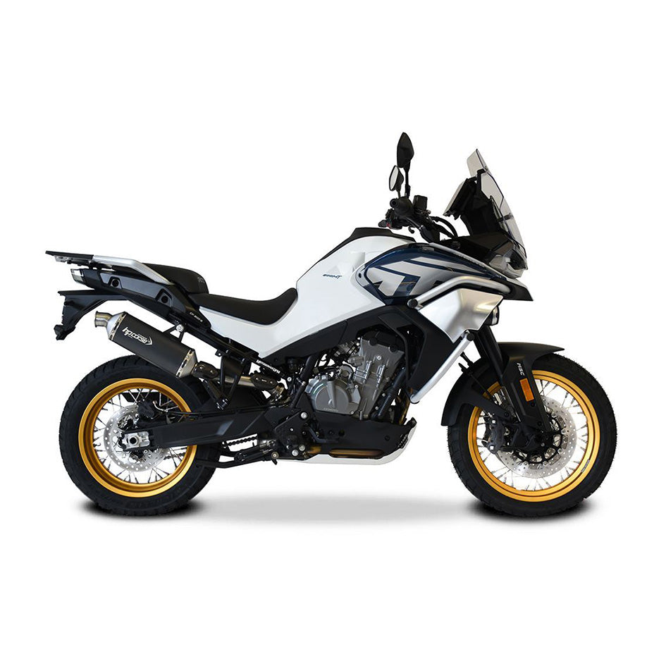 HP Corse SP-2 Short Black Coated Titanium Slip-On Kit (Road Legal) – CFMoto 800 MT Sport / Touring 2022–2025