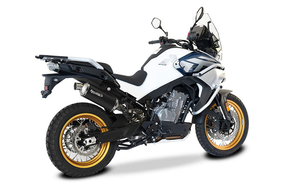 HP Corse SP-2 Short Black Coated Titanium Slip-On Kit (Road Legal) – CFMoto 800 MT Sport / Touring 2022–2025