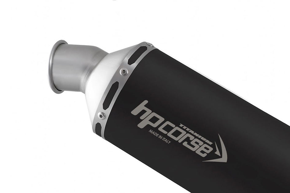 HP Corse SP-2 Short Black Coated Titanium Slip-On Kit (Road Legal) – CFMoto 800 MT Sport / Touring 2022–2025