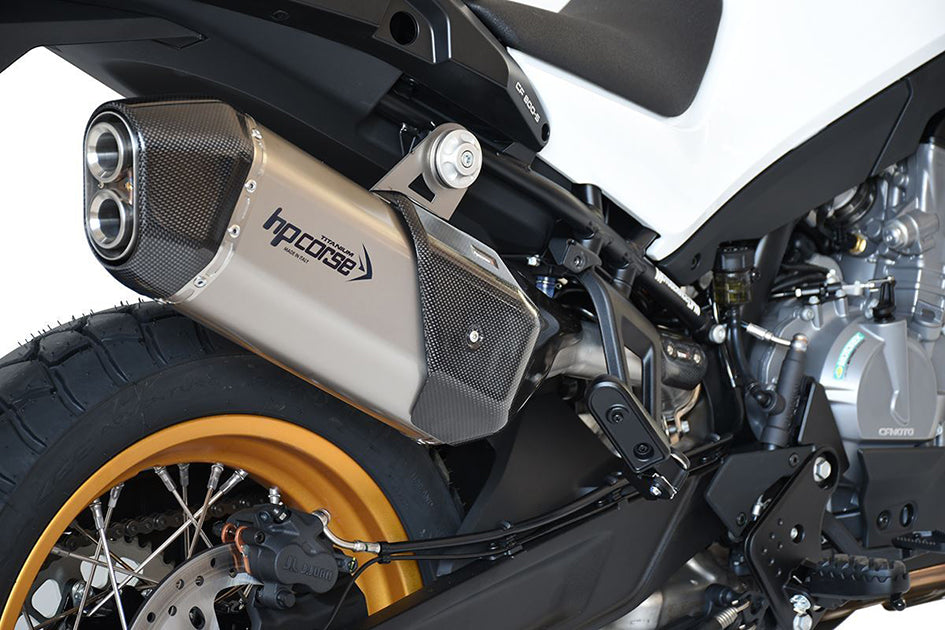 HP Corse SPS Carbon Short Titanium Slip-On Kit (Road Legal) – CFMoto 800 MT Sport / Touring 2022–2025
