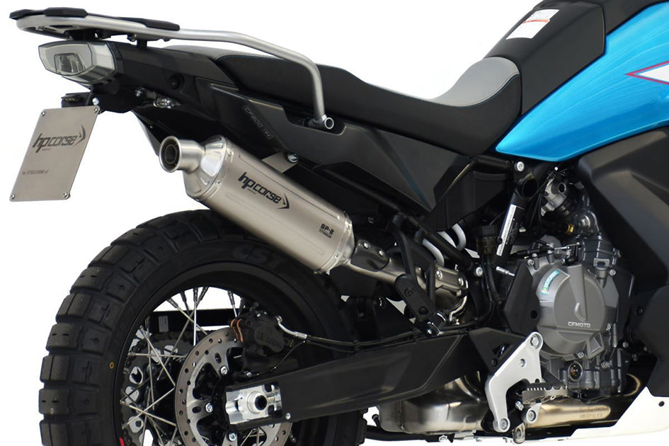 HP Corse SP-2 Titanium Slip-On Kit (Road Legal) – CFMoto 1000 MT-X 2026 / CFMoto 800 MT-X 2025–2026